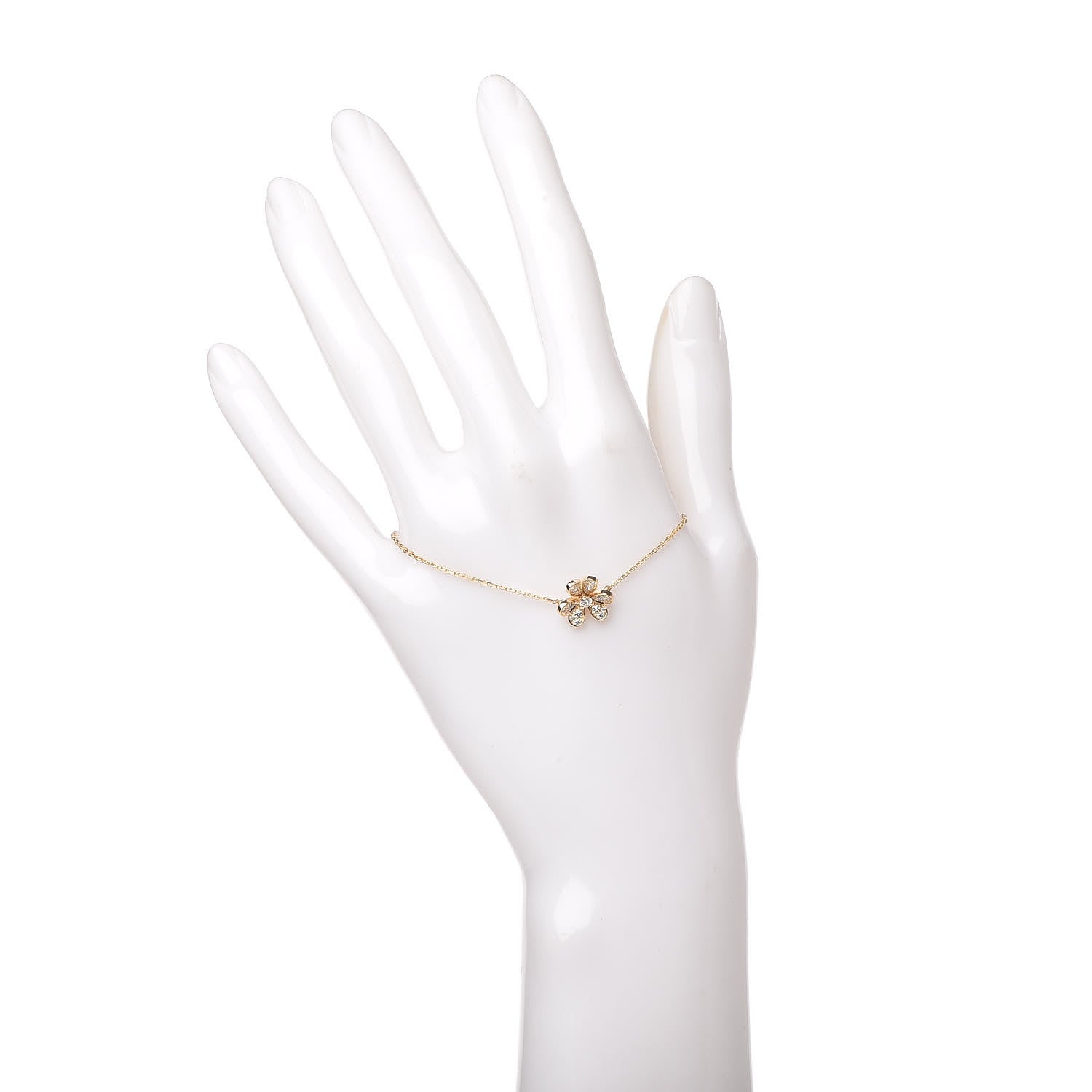 Van Cleef & Arpels 18K Yellow Gold Diamond Mini Frivole Pave Bracelet 2 of 8