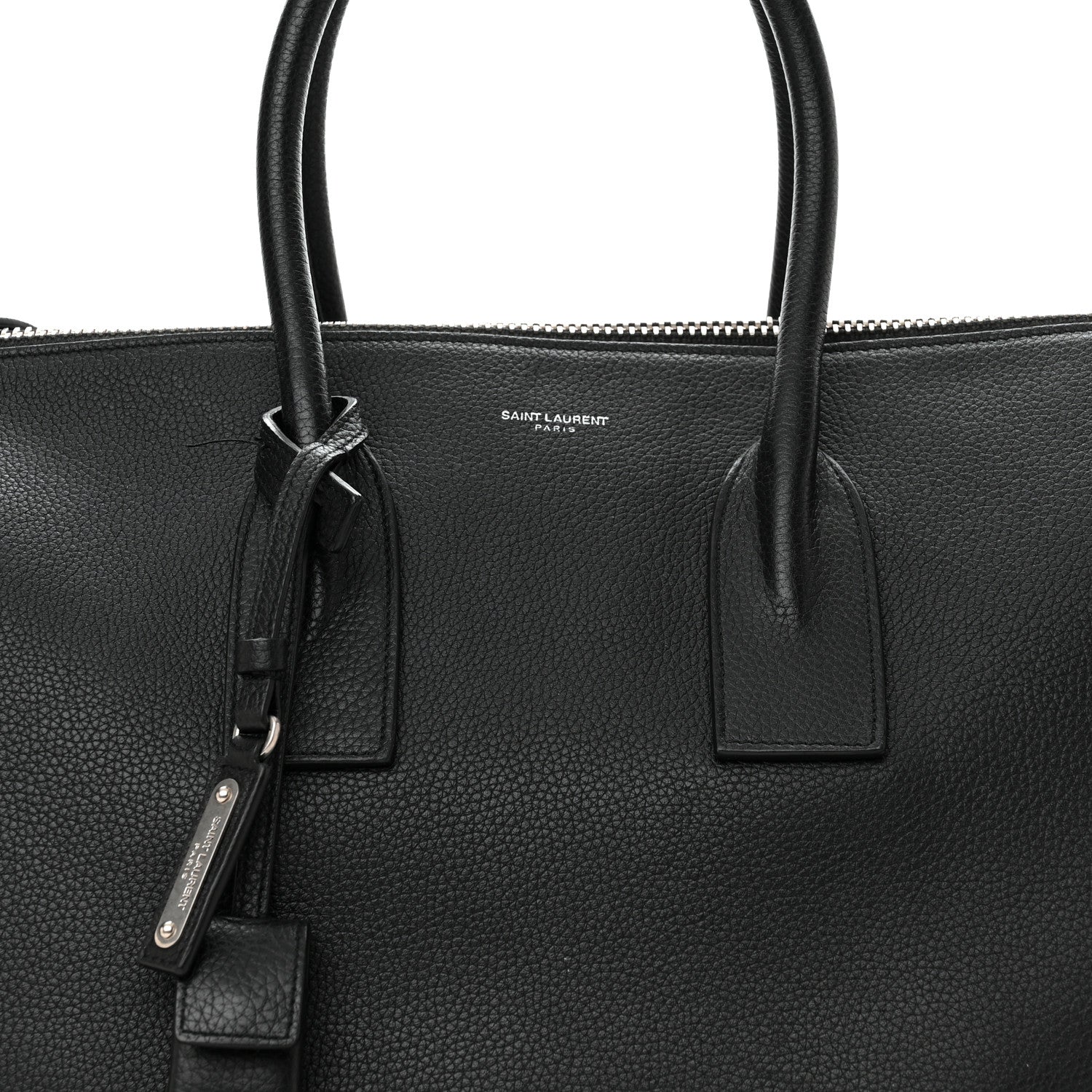 Saint Laurent Grained Calfskin Medium Souple Sac De Jour Duffle Black 8 of 14