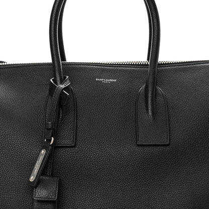 Saint Laurent Grained Calfskin Medium Souple Sac De Jour Duffle Black 8 of 14