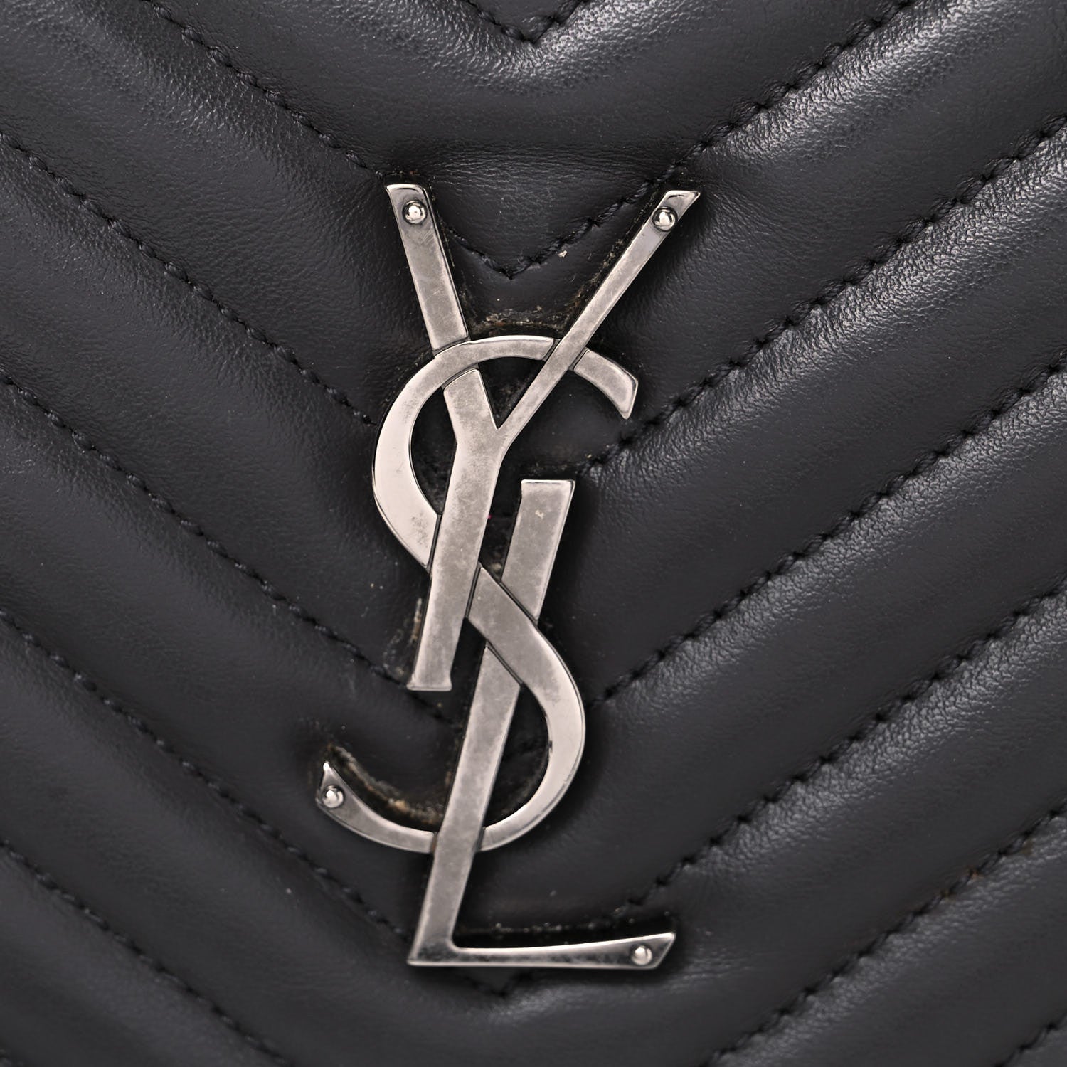 Saint Laurent Calfskin Matelasse Monogram Lou Camera Bag Grey Kaki 20 of 20