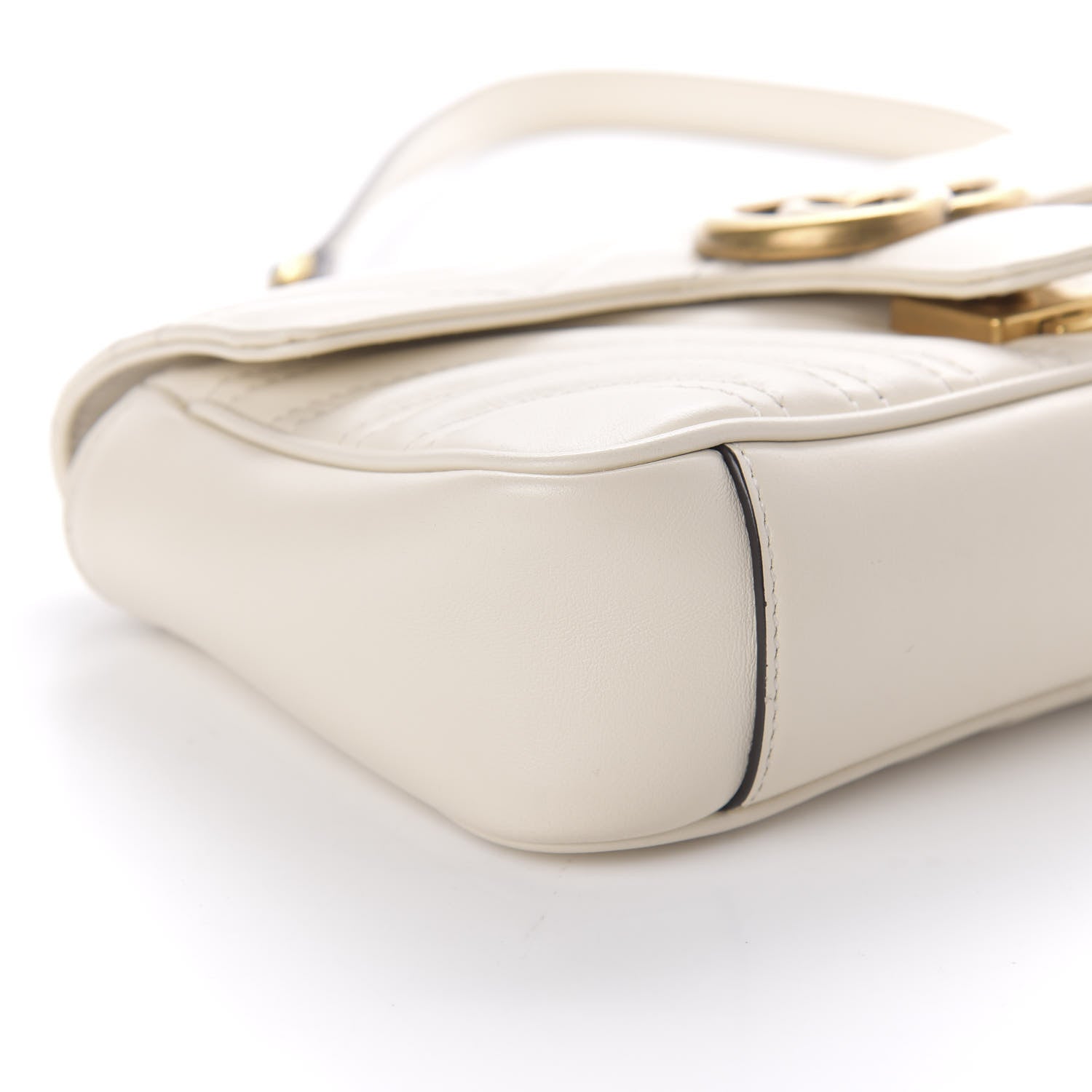 Gucci Calfskin Matelasse Mini GG Marmont Shoulder Bag White 7 of 12