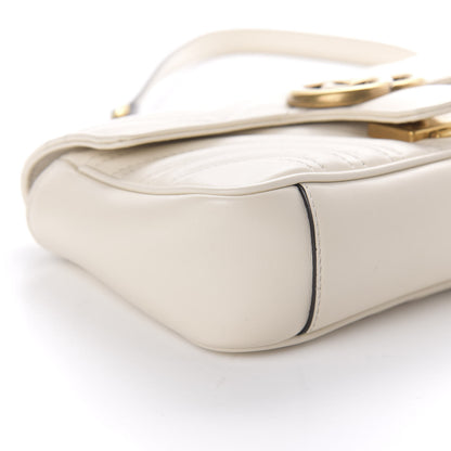 Gucci Calfskin Matelasse Mini GG Marmont Shoulder Bag White 7 of 12