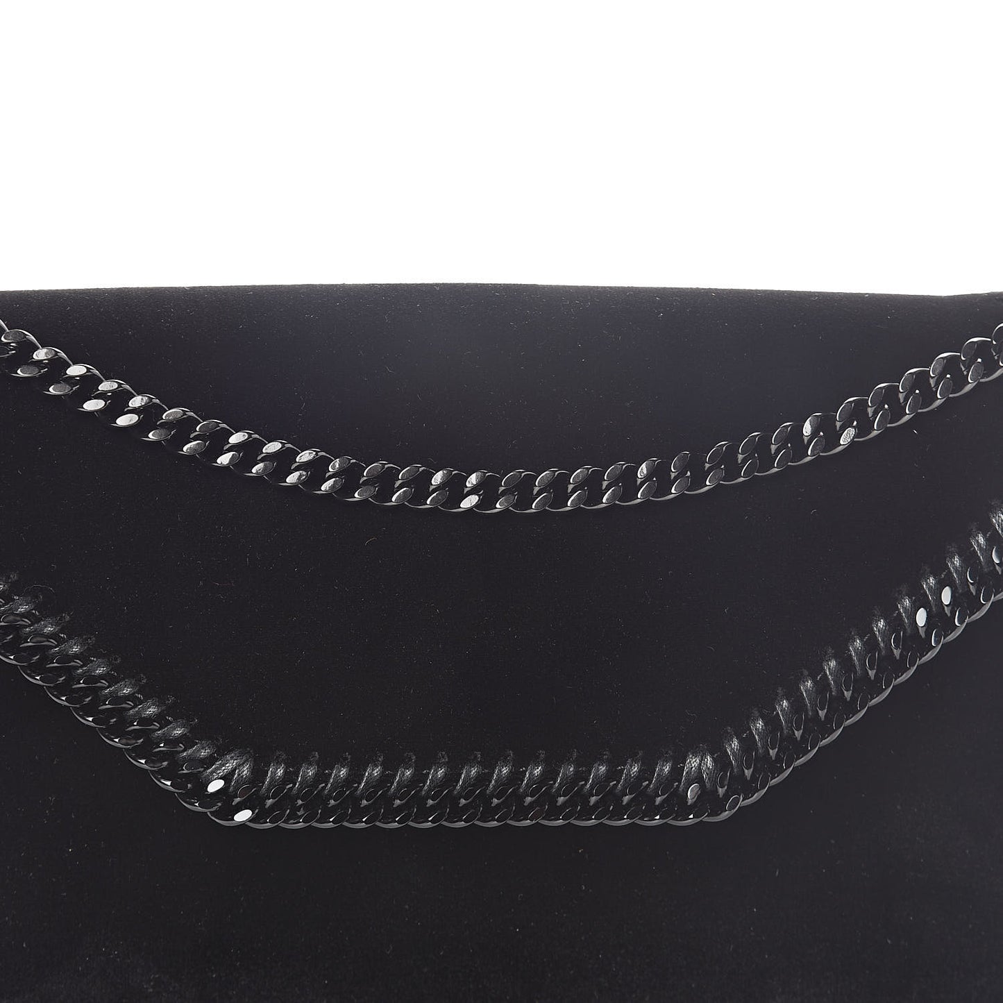 Velvet Effect Falabella Shoulder Bag Black