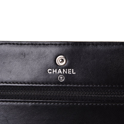 Chanel Lambskin Micro Quilted Wallet On Chain WOC Black 6 of 8