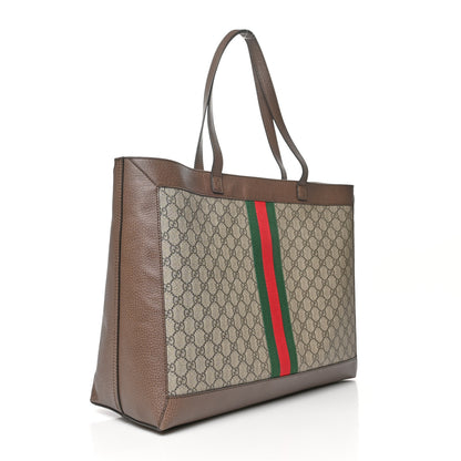 Gucci GG Supreme Monogram Web Ophidia Tote Brown 4 of 8