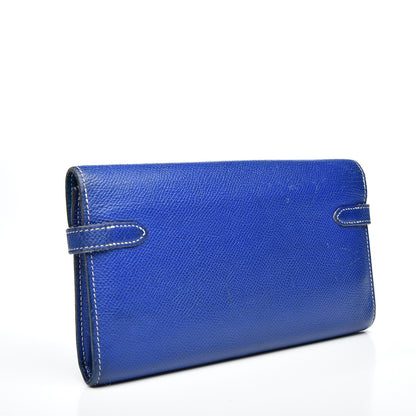 Hermes Epsom Kelly Longue Wallet Bleu Electrique Cobalt 3 of 9