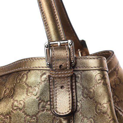 Gucci Metallic Guccissima Medium Britt Tote Gold 13 of 13