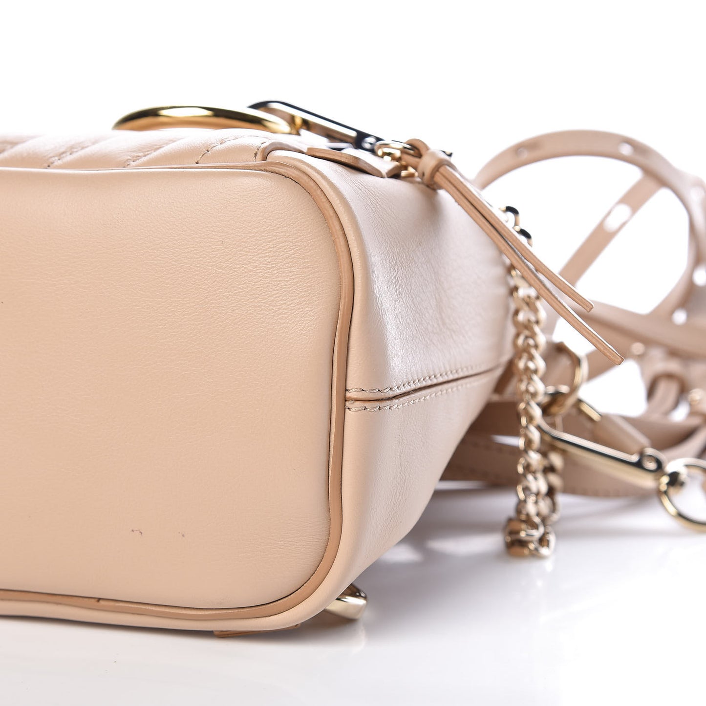 Calfskin Quilted Mini Faye Backpack Pearl Beige