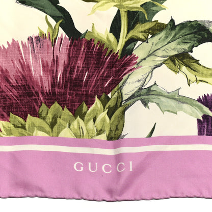 Gucci Silk Floral Square Scarf Purple 2 of 6