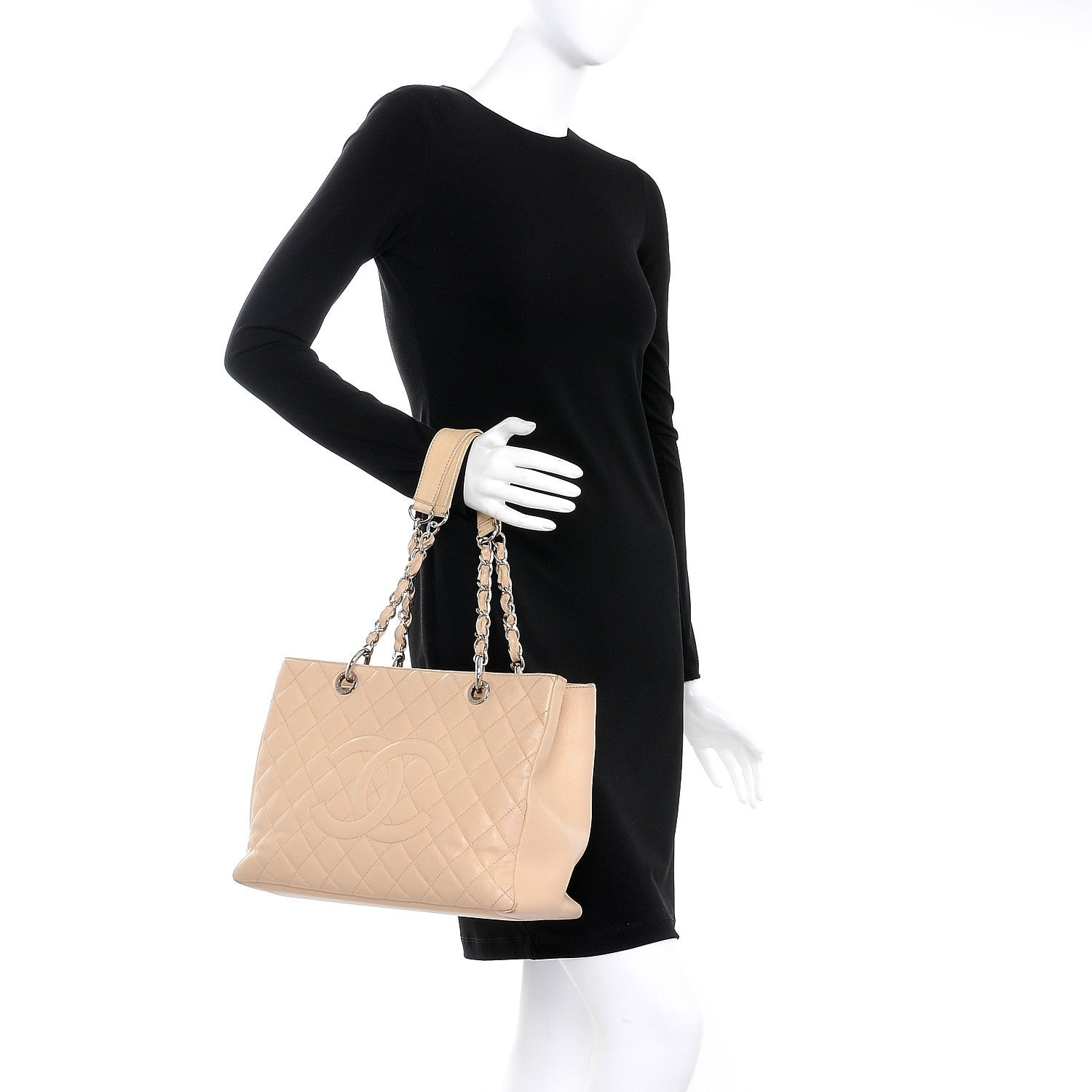 Chanel Caviar Quilted Grand Shopping Tote GST Beige Clair 2 of 33