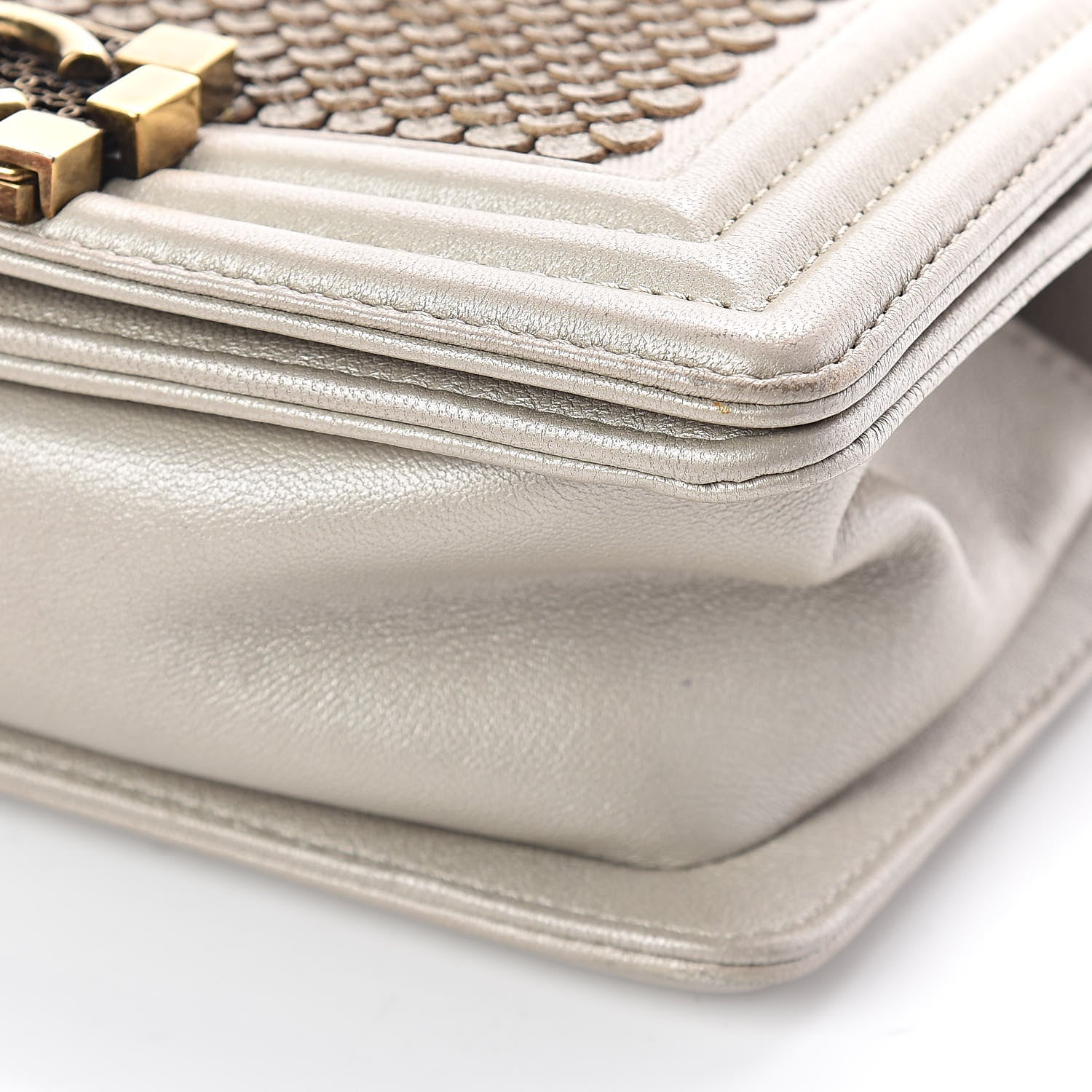 Chanel Metallic Lambskin Small Scaled Boy Flap Gold 9 of 10