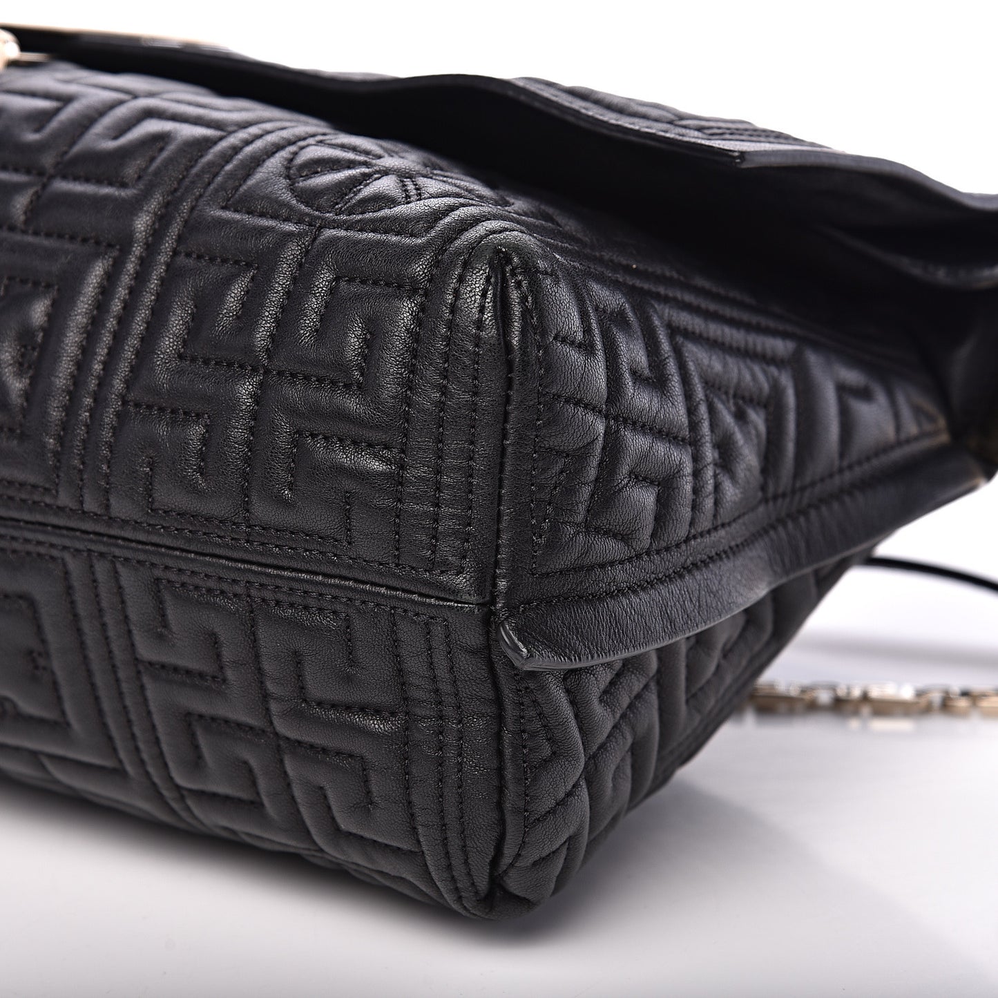 Nappa Ricamo Quilted The Greek Shoulder Bag Black