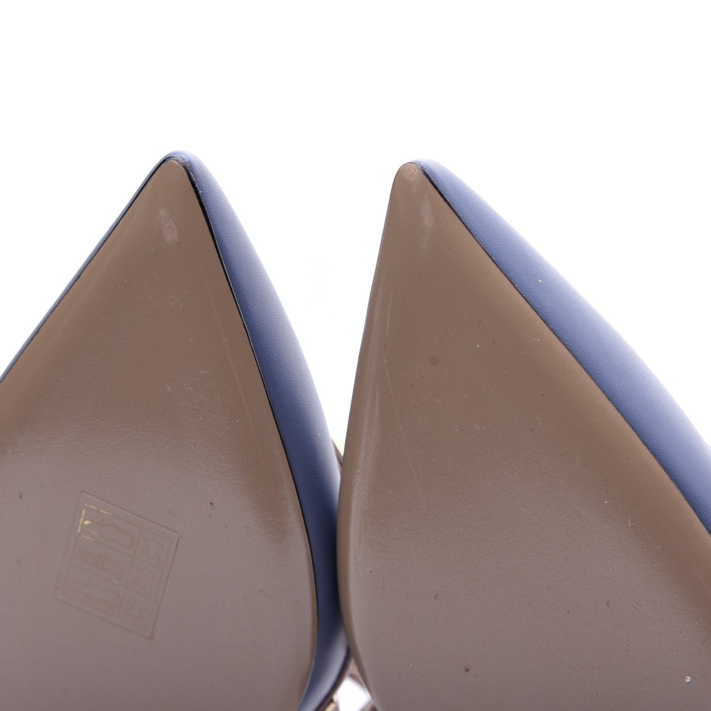 Calfskin Nappa Rockstud Ankle Strap 100mm Pumps 39 Grey Blue Poudre