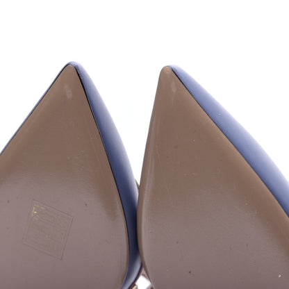 Valentino Garavani Calfskin Nappa Rockstud Ankle Strap 100mm Pumps 39 Grey Blue Poudre 11 of 16