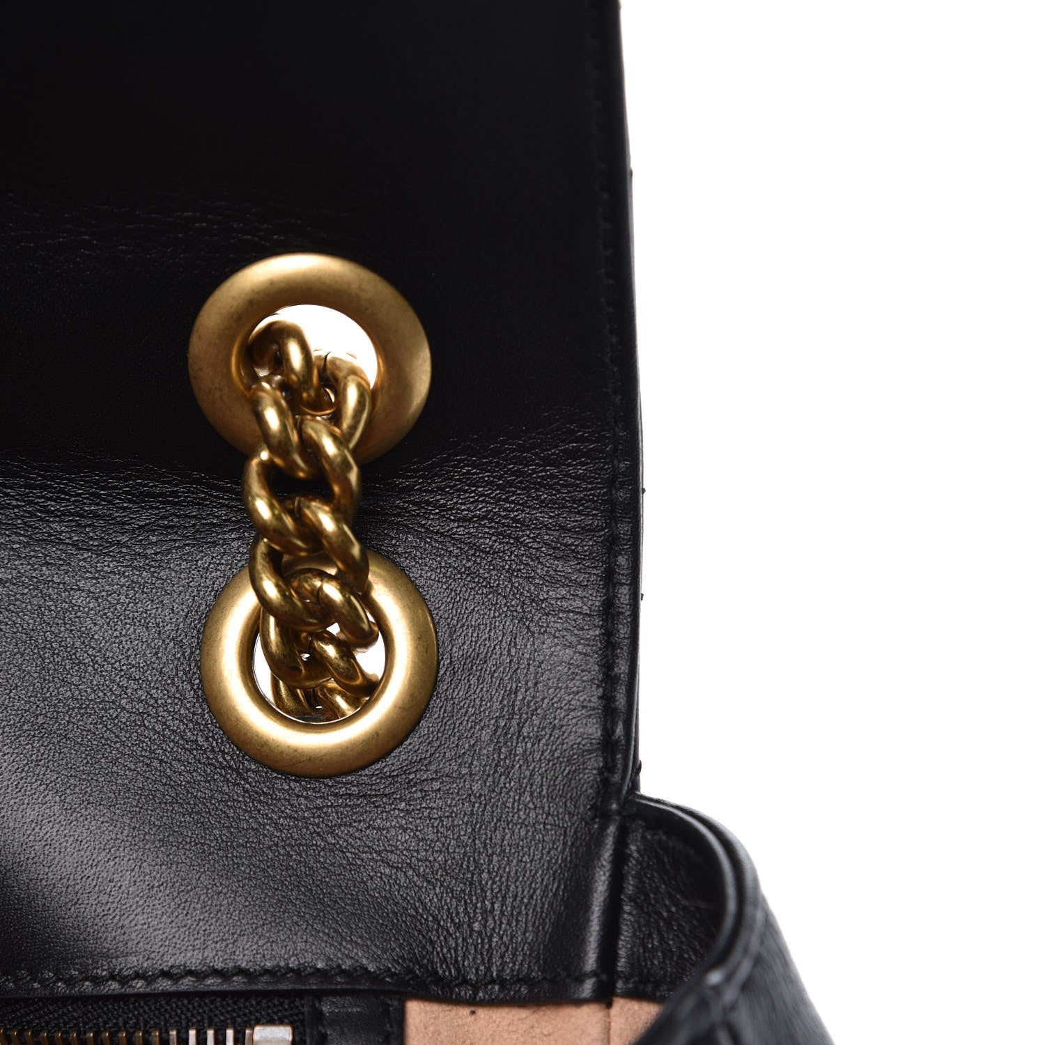 Gucci Calfskin Matelasse Studded Small Pearly GG Marmont Shoulder Bag Black 8 of 9