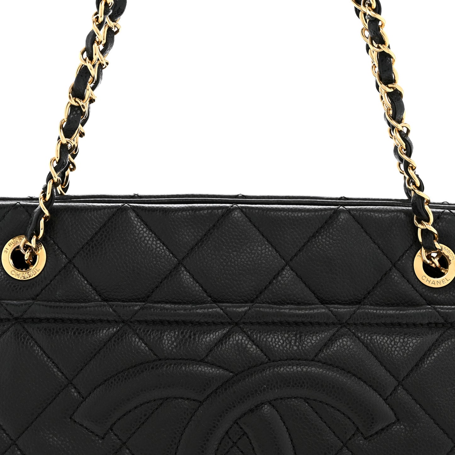 Caviar Quilted Timeless CC Soft Tote Black