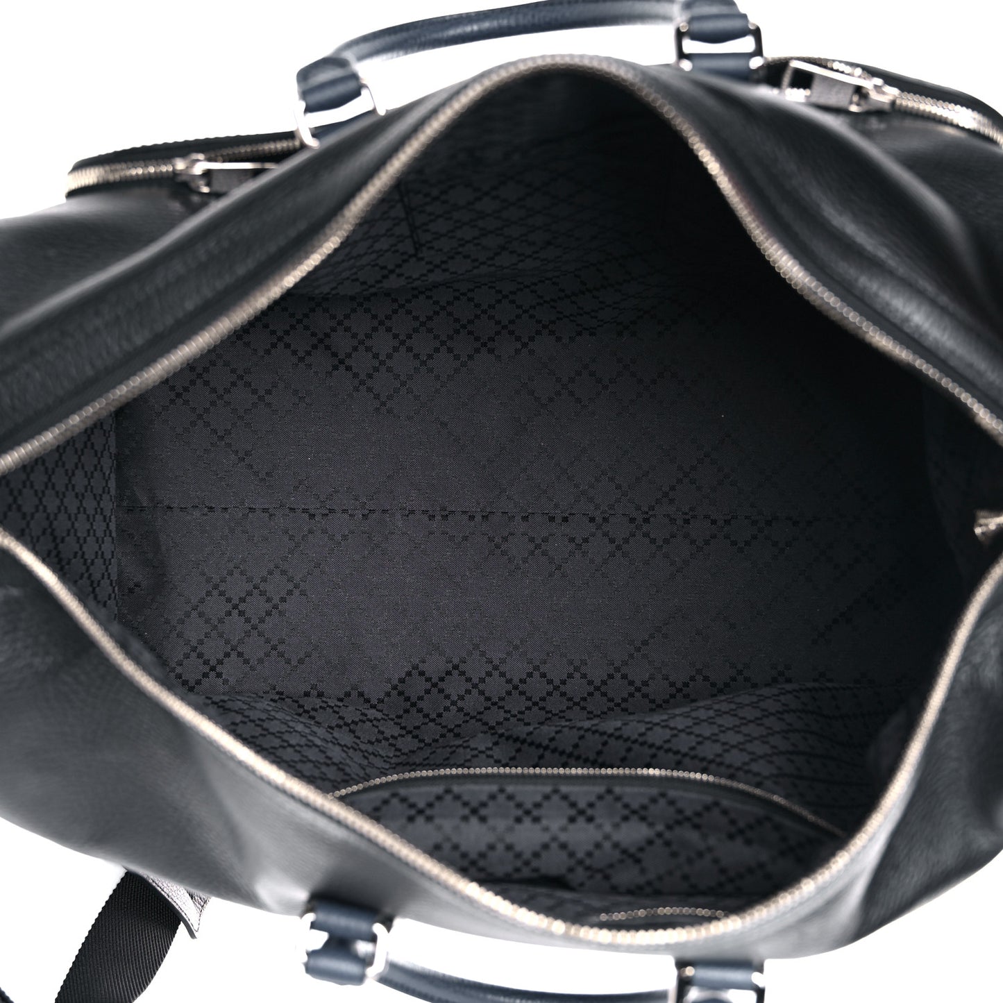 Pebbled Calfskin Large Cosmopolis Briefcase Black Navy