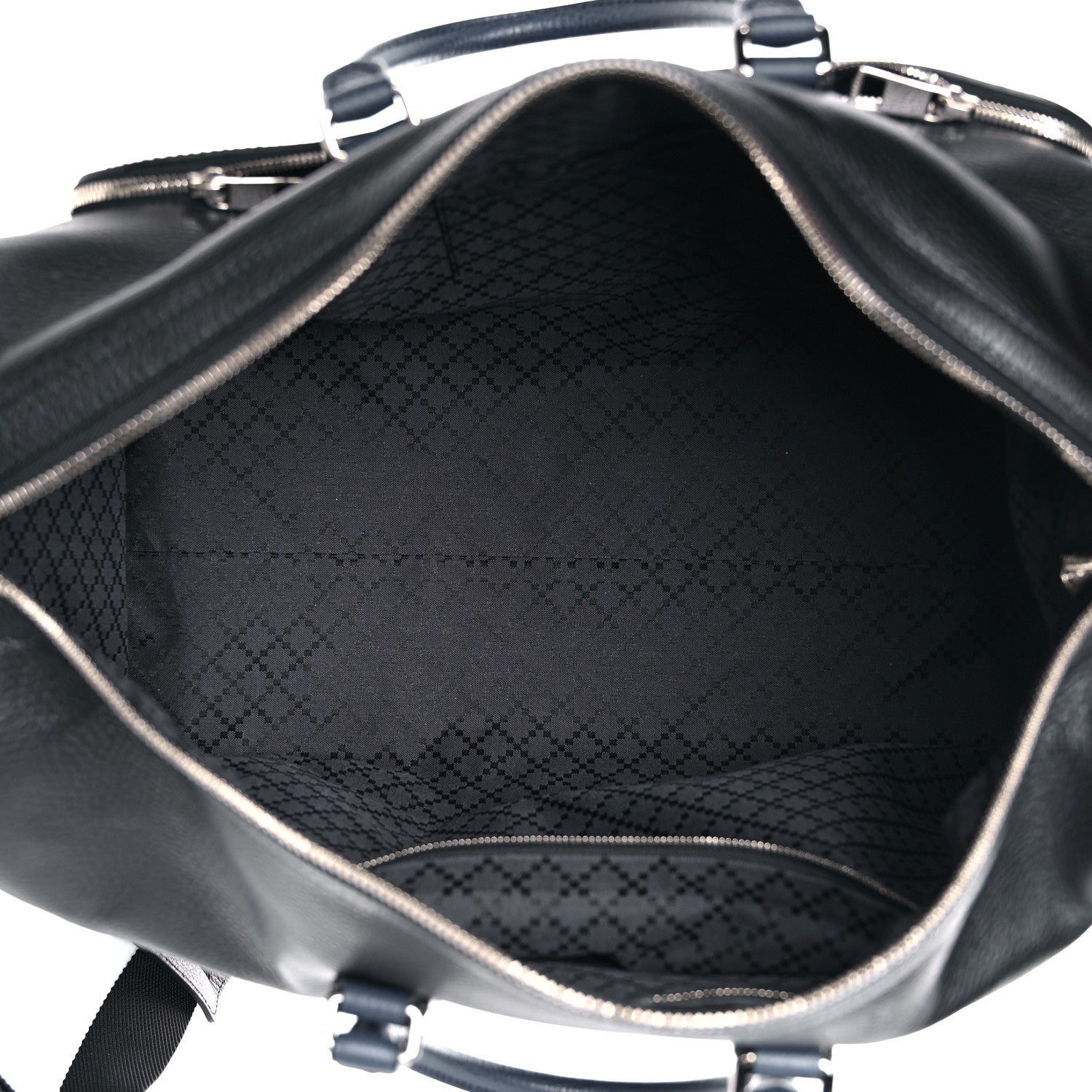 Gucci Pebbled Calfskin Large Cosmopolis Briefcase Black Navy 5 of 10