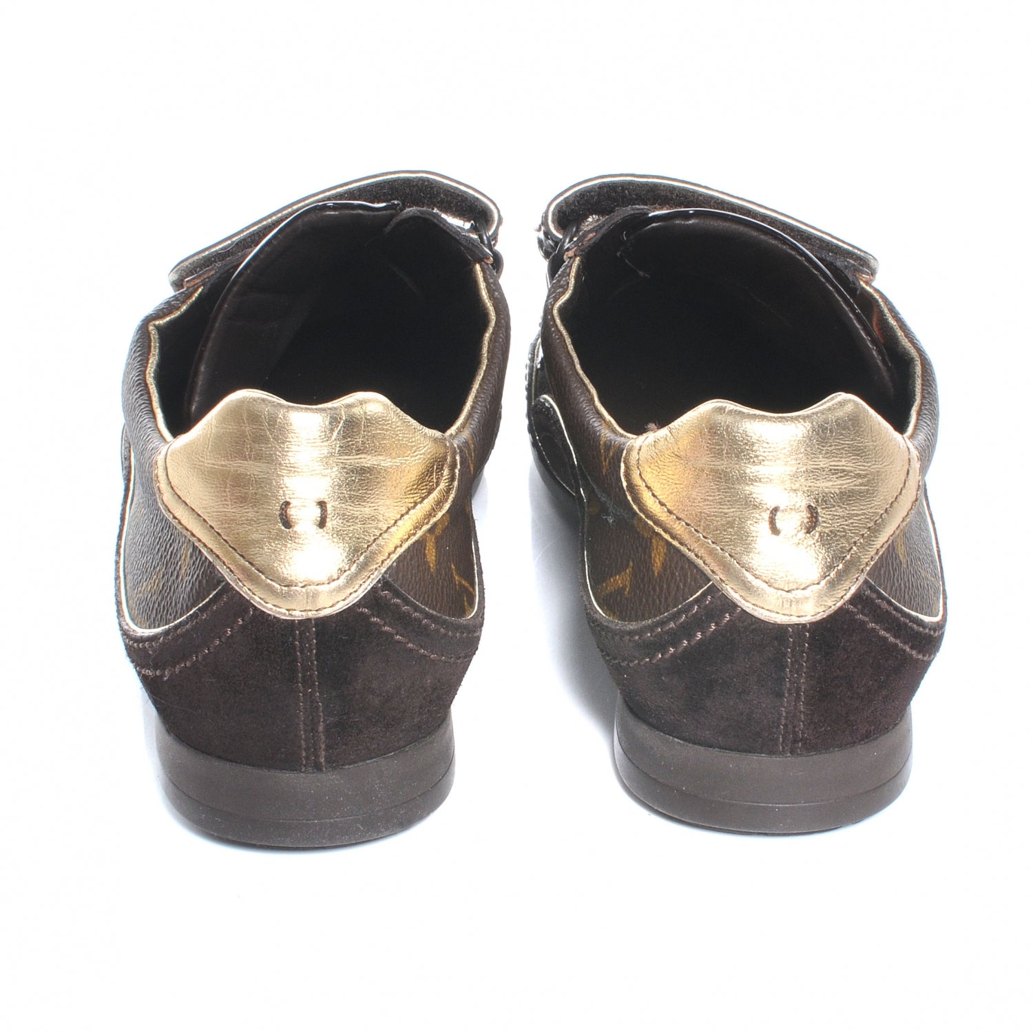 Louis Vuitton Suede Patent Monogram Speeding Velcro Sneakers 35 4 of 8