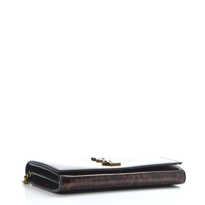 Saint Laurent Patent Monogram Chain Wallet Tortoiseshell 3 of 8