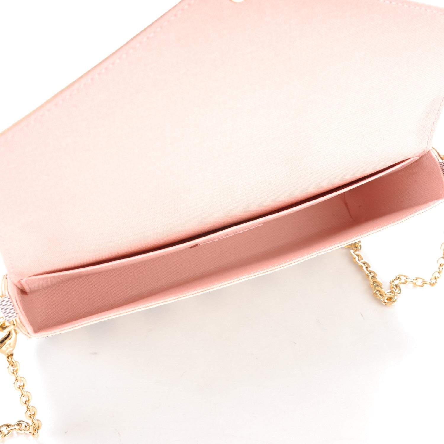 Louis Vuitton Damier Azur Pochette Felicie Chain Wallet Rose Ballerine 5 of 10