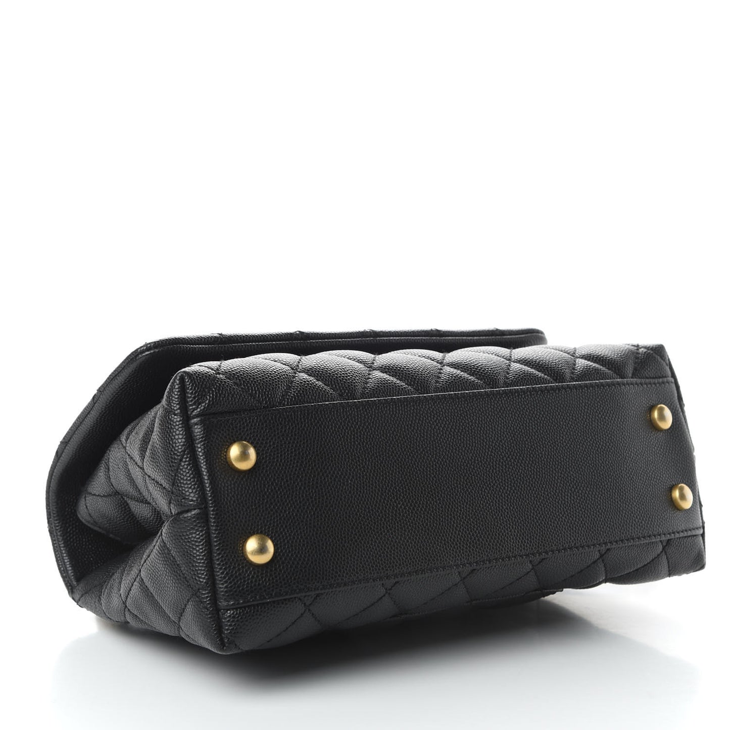 Caviar Quilted Mini Coco Handle Flap Black