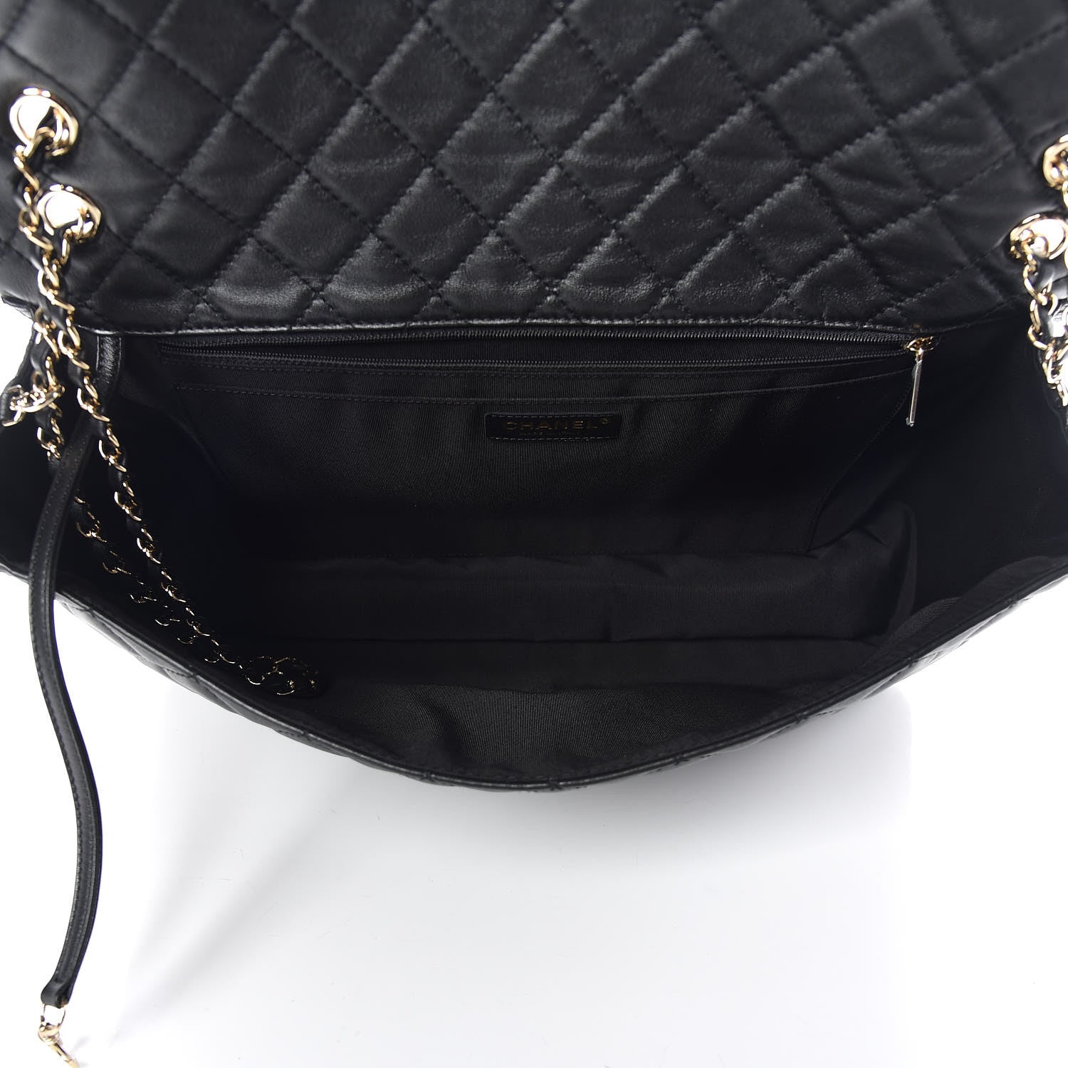 Chanel Metallized Calfskin Small XXL Travel Flap Bag Black 5 of 10