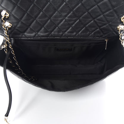 Chanel Metallized Calfskin Small XXL Travel Flap Bag Black 5 of 10