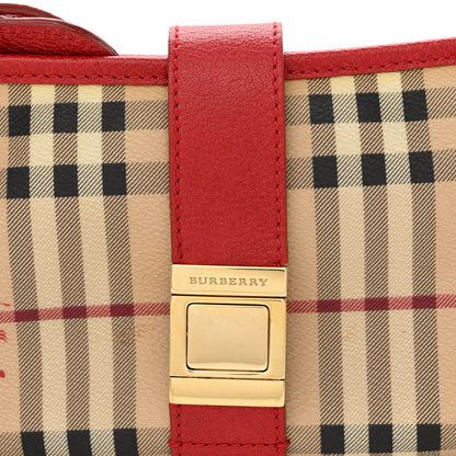 Burberry Haymarket Check Small Crossbody Clutch Bag Military Red 9 of 16