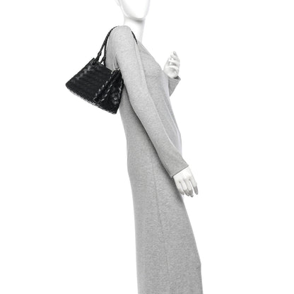Bottega Veneta Nappa Intrecciato Small Parachute Shoulder Bag Black 2 of 10