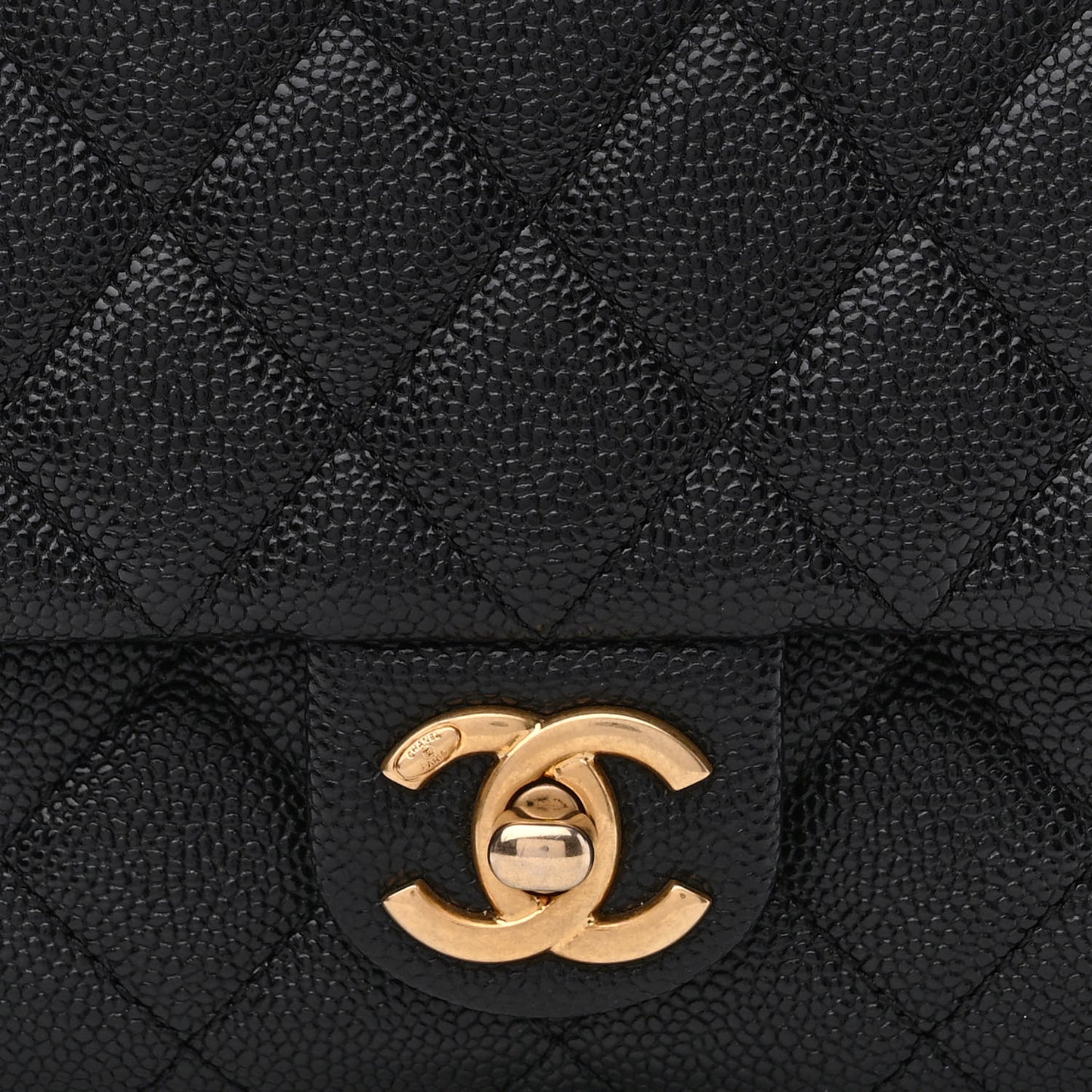 Shiny Caviar Pick Me Up Flap Belt Bag Black