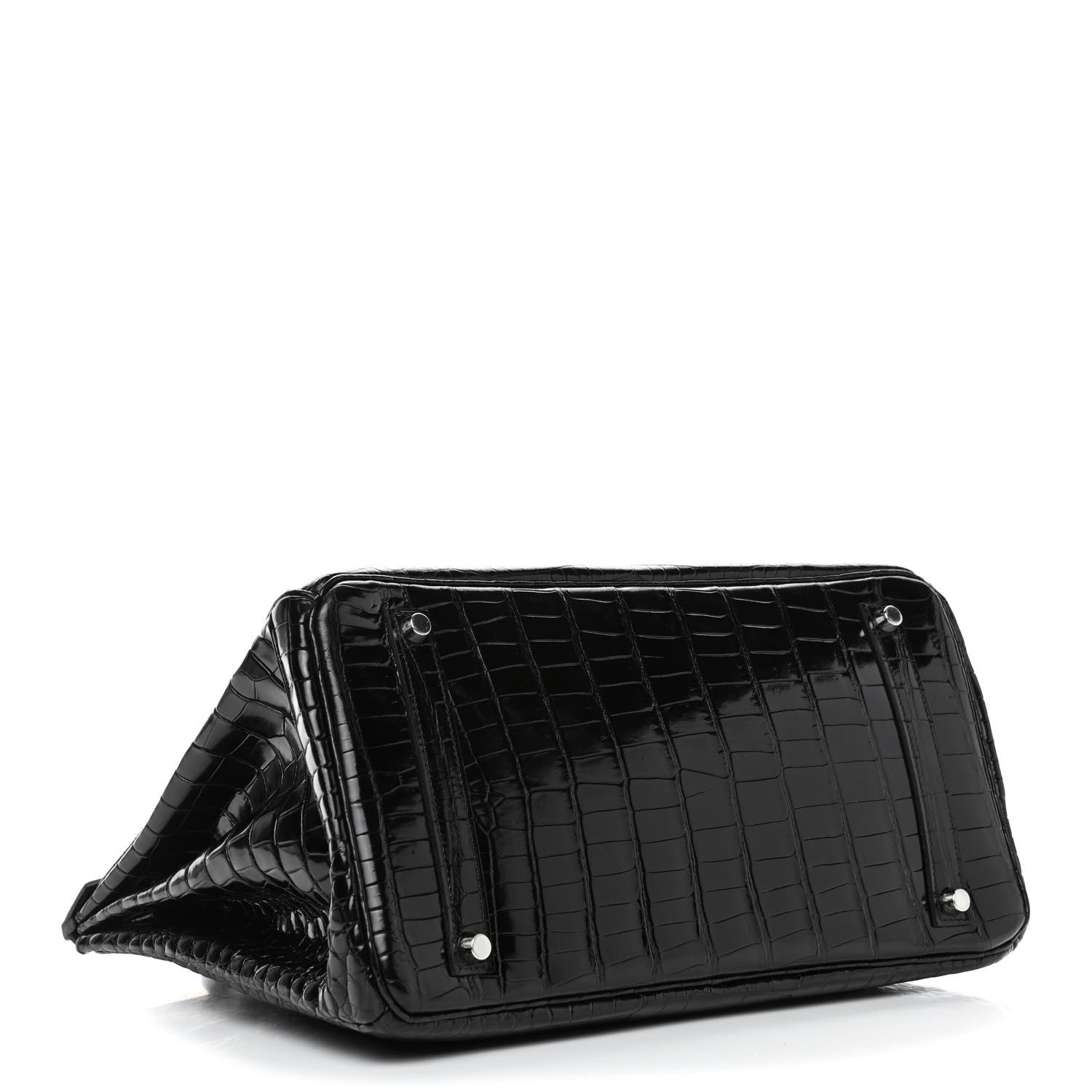 Hermes Shiny Porosus Crocodile Birkin 35 Black 3 of 7