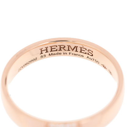 Hermes 18K Rose Gold Diamond Ever Herakles Wedding Band Ring 53 6.5 4 of 5