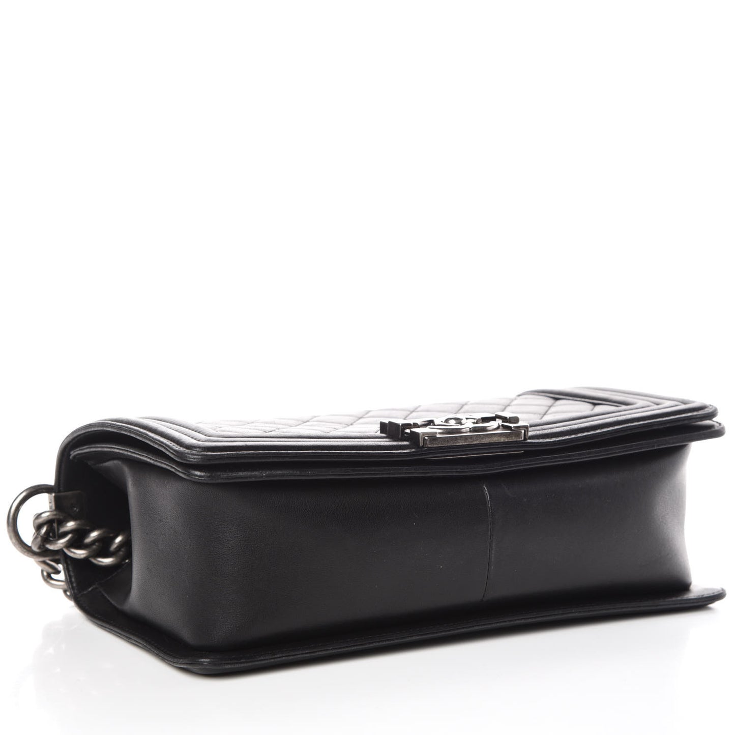 Lambskin Quilted Medium Boy Flap Black