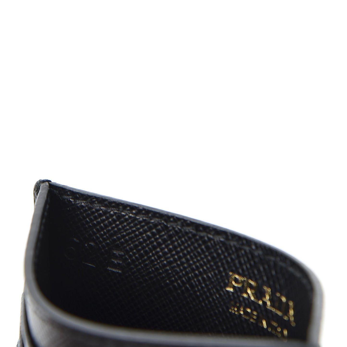 Saffiano Shine Monochrome Card Holder Black