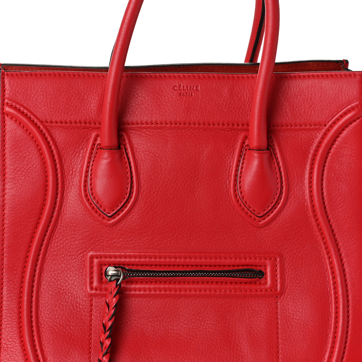 Celine Supple Calfskin Medium Phantom Luggage Vermillion 8 of 10