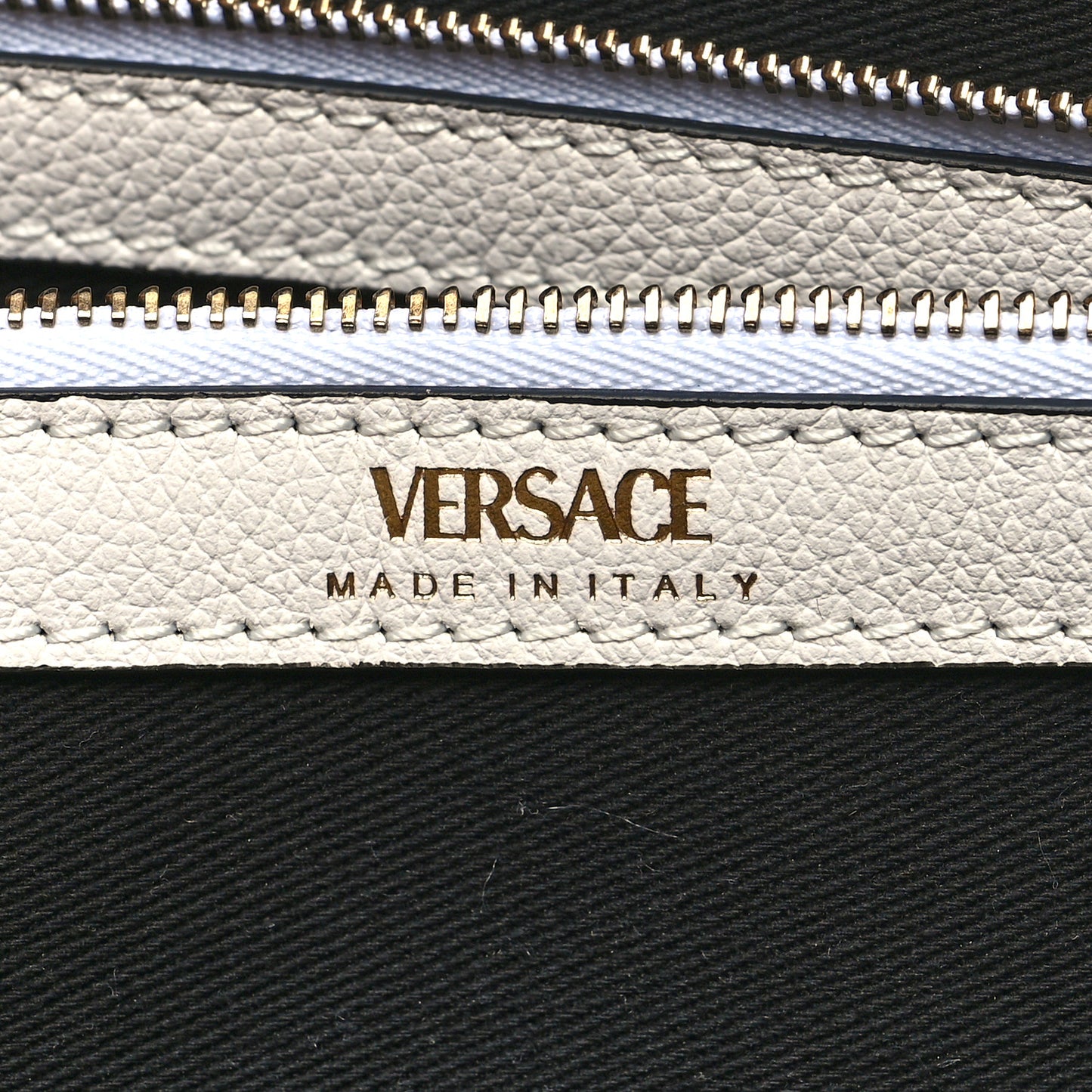 Grained Calfskin La Medusa Chain Tote White