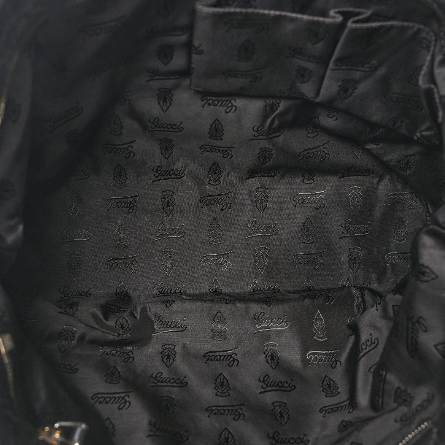 Gucci Guccissima Medium Zippered Shopping Tote Black 5 of 10