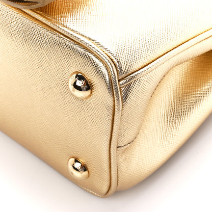 Prada Saffiano Lux Mini Galleria Double Zip Tote Platino 10 of 11
