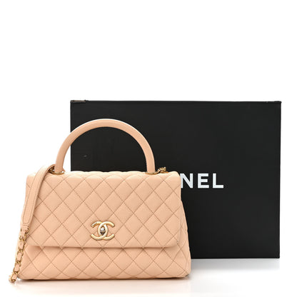 Chanel Caviar Quilted Small Coco Handle Flap Beige 13 of 13