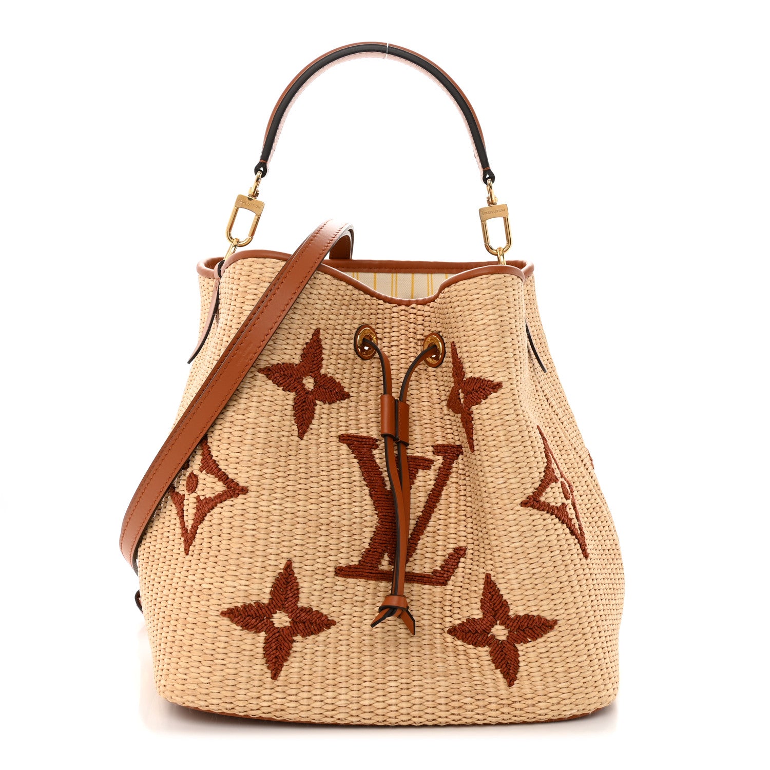 Louis Vuitton Raffia Calfskin Monogram Neonoe MM Tan 1 of 11