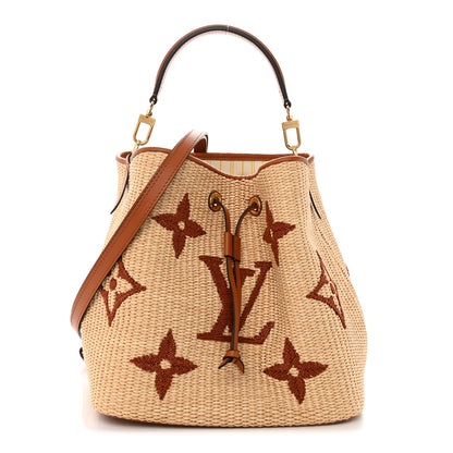Louis Vuitton Raffia Calfskin Monogram Neonoe MM Tan 1 of 11