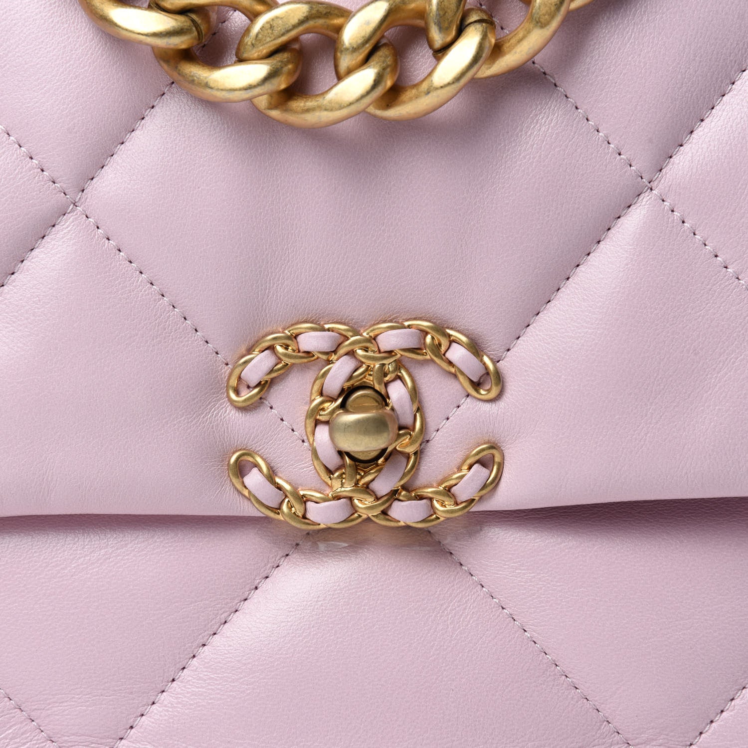 Chanel Lambskin Quilted Large Chanel 19 Flap Light Pink 10 of 11