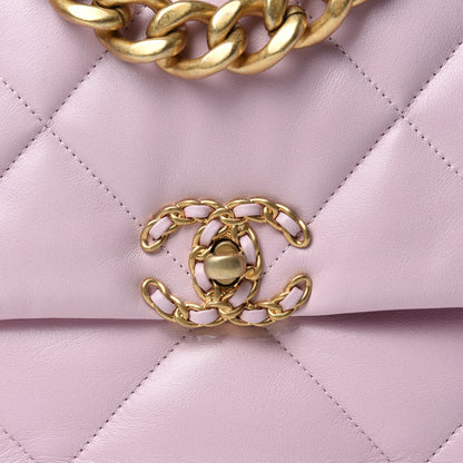 Chanel Lambskin Quilted Large Chanel 19 Flap Light Pink 10 of 11