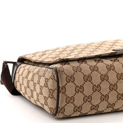 Gucci Monogram Small Flap Messenger Bag Beige Dark Brown 8 of 10