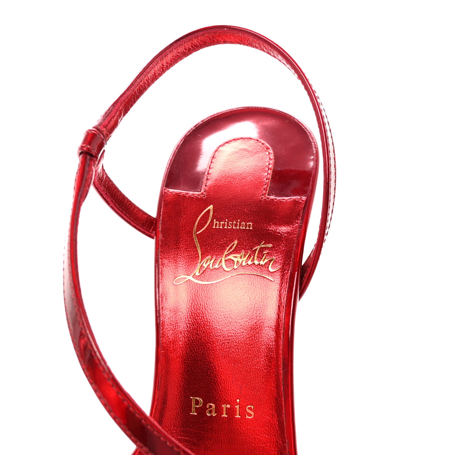 Christian Louboutin Metallic Patent Rosalie 100 Sandals 36 Loubi