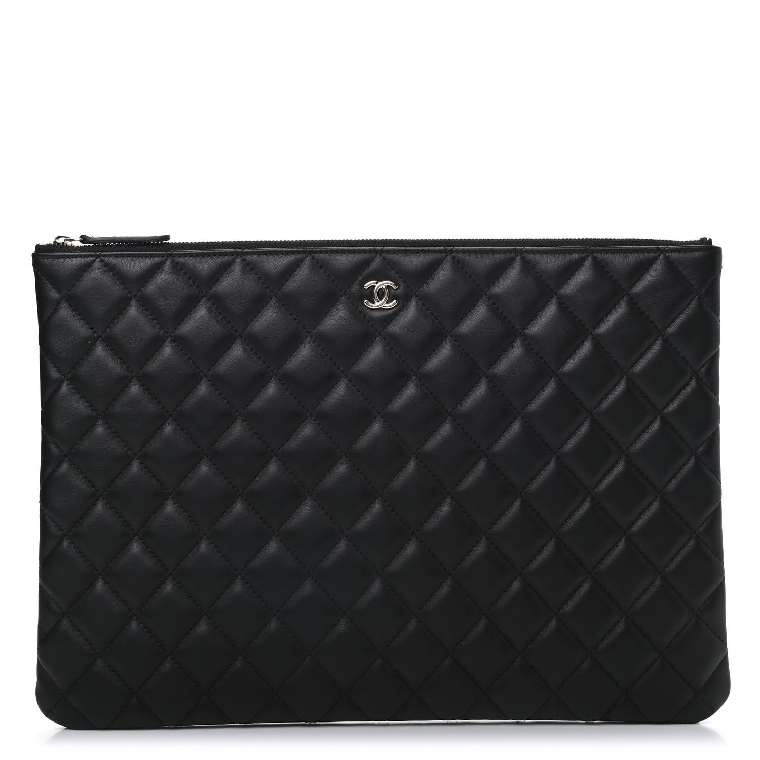 Chanel Lambskin Quilted Large Cosmetic Case Black 1 of 7