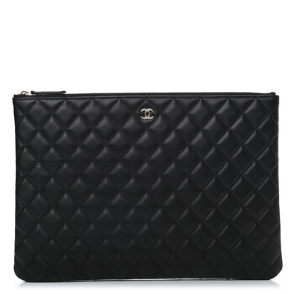 Chanel Lambskin Quilted Large Cosmetic Case Black 1 of 7