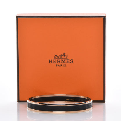 Hermes Enamel Printed Narrow Sellier Bracelet 65 Black 6 of 6