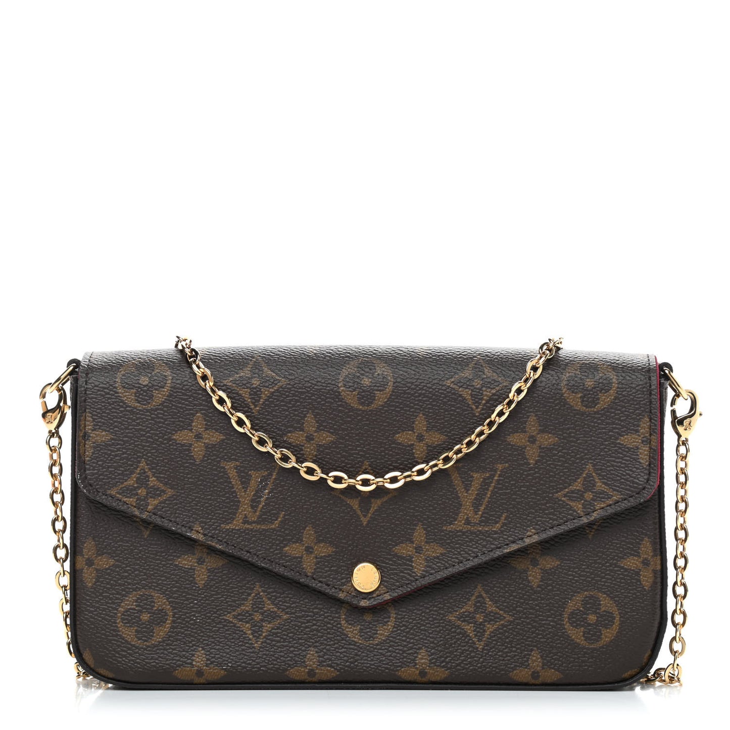 Monogram Pochette Felicie Chain Wallet Fuchsia